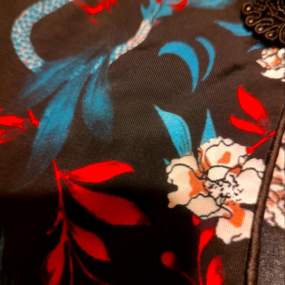 🍒 Exquisite Asian Inspired Floral Keyhole Mandarin Collar Dress Top - LJ - Picture 8 of 15